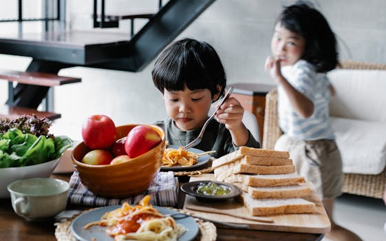 family enjoying a healthy meal