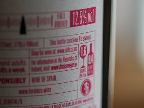 Nutrition label with highlighted daily value percentages