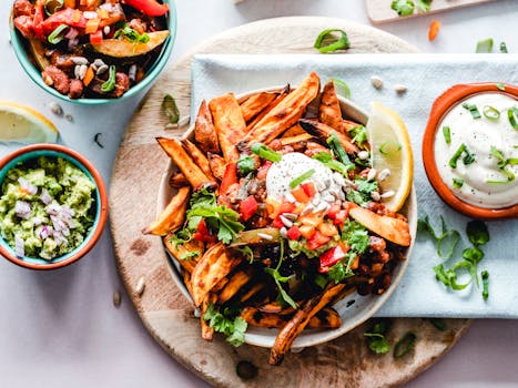 colorful plate with healthy food