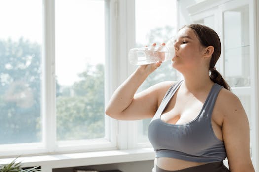 woman drinking water