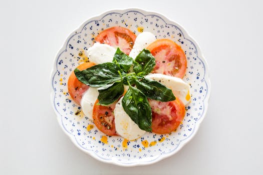 Colorful plate of Mediterranean food