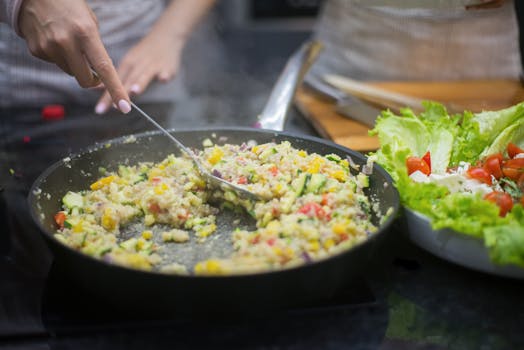 Healthy meal prep with colorful vegetables