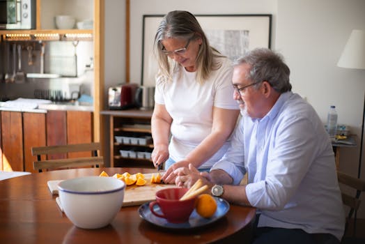 women in kitchen preparing healthy meals