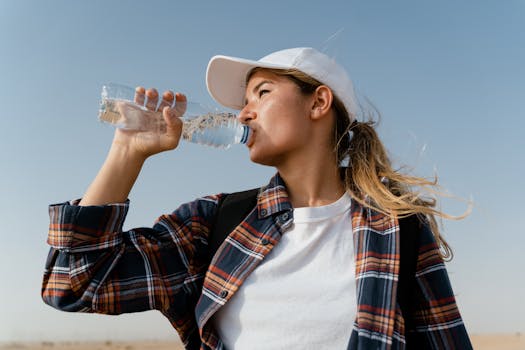 woman drinking water