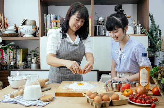 woman measuring ingredients