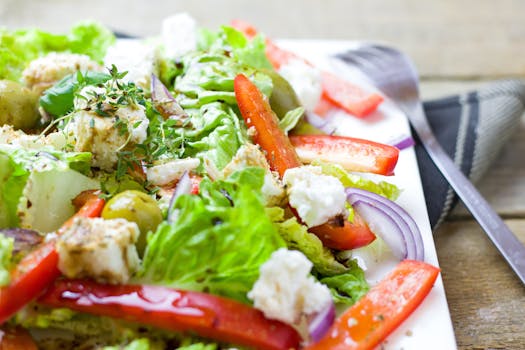 delicious green salad with nutritional yeast