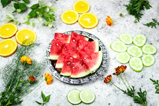 colorful fruit and vegetable platter