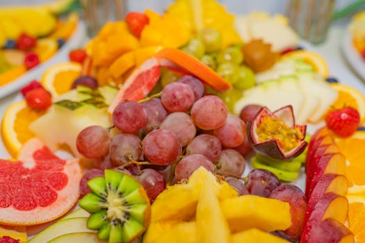 a variety of fruits showcasing natural sugars